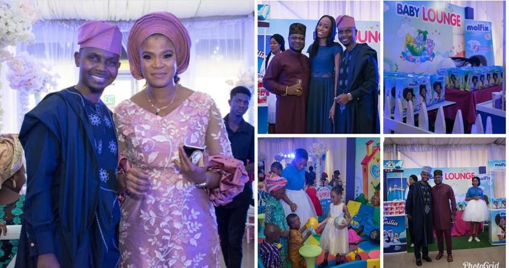 Comedian Teju baby face holds a flamboyant dedication for his twins in Lagos (photos)