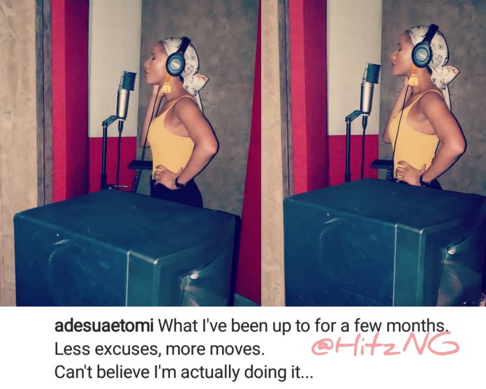Adesua Etomi finally hits the studio to launch music career