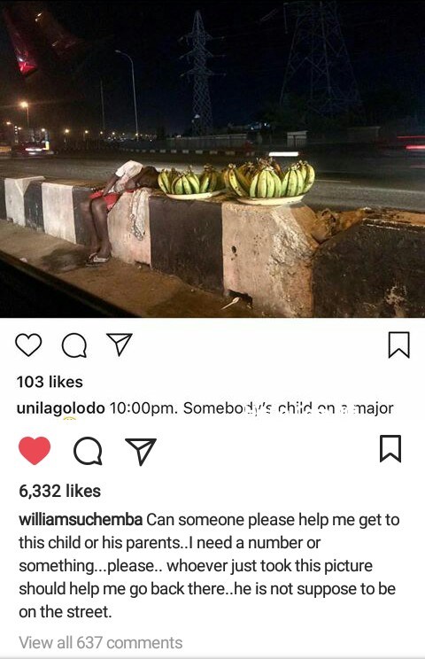 Williams Uchemba Reunites Plantain Hawker Sleeping By The Roadside With His Family, Puts Him On Scholarship