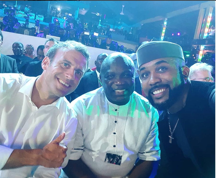 Banky W Elated After Meeting French President Inside Afrika Shrine