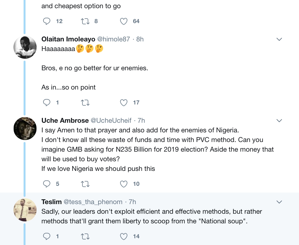 Ben Bruce Says Voting Should Be By SMS; Nigerians React (Photos)