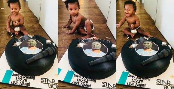 Fans React To Wizkid's Son Destroying The Cake Naomi Campbell Gave To Wizkid On His Birthday