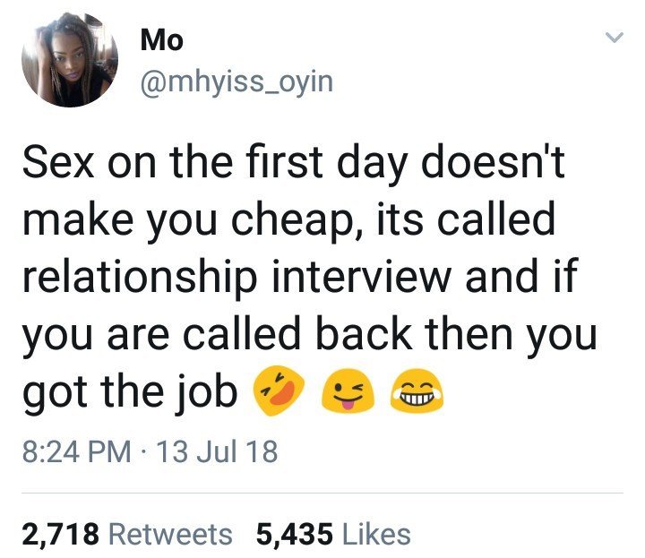 S*x On The First Date Doesn't Make You Cheap - Nigerian Lady, Says