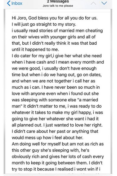 Heartbroken Man Narrates Girlfriend's Romance With Sugar Daddy