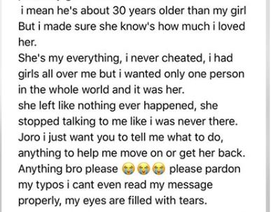 Heartbroken Man Narrates Girlfriend's Romance With Sugar Daddy