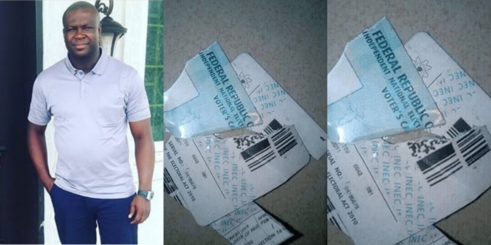 Man destroys his PVC following APC's victory in Ekiti state