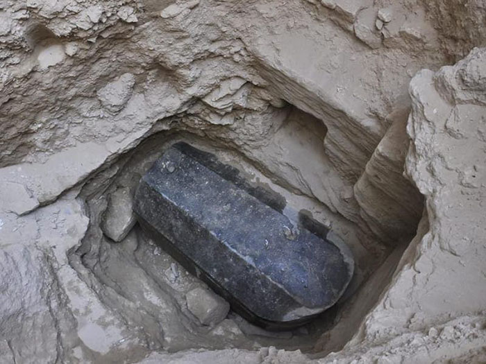 Archaeologists Found A Massive 2000-year-old Black Stone Coffin and a Headstone In Egypt, And The Internet Is Freaking Out