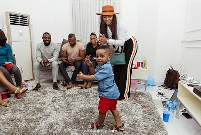 Lilian Esoro and Ubi Franklin reunite for son's birthday party (Photos, Video)