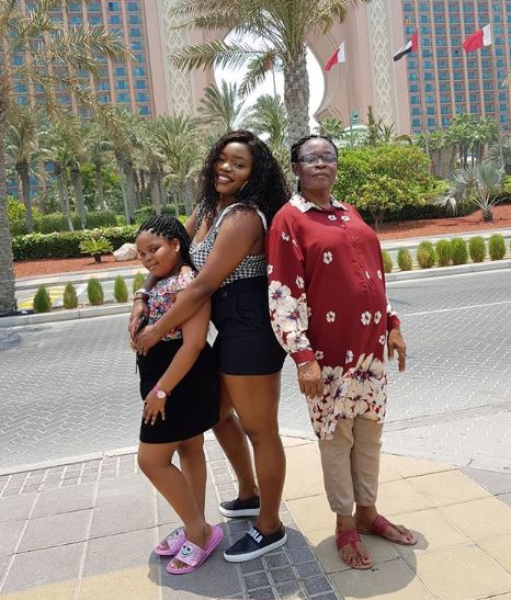Bisola Aiyeola on vacation with her mother & daughter at United Arab Emirates