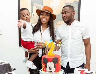 Lilian Esoro and Ubi Franklin reunite for son's birthday party (Photos, Video)