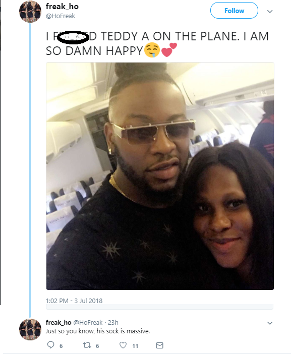 'I F**k*d Teddy A On The Plane. I Am So Damn Happy' - Nigerian Lady