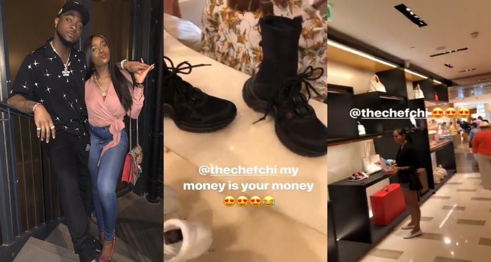 "My money is your money" - Davido gives girlfriend, Chioma, more assurance as he Shops for her in Paris (Photos)