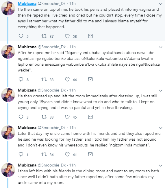Lady narrates how she was raped by her father, uncle, and their friend to stop her from being a lesbian