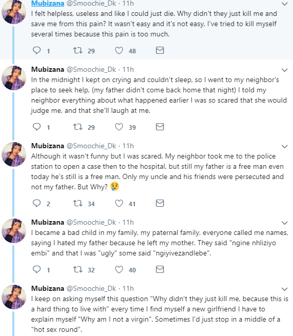 Lady narrates how she was raped by her father, uncle, and their friend to stop her from being a lesbian