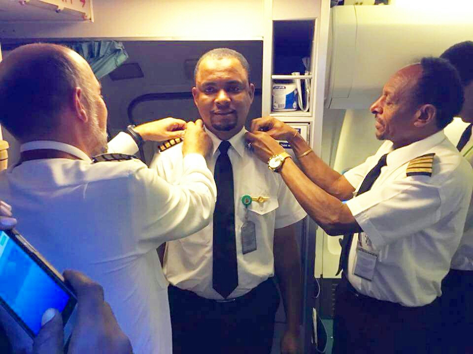 Nigerian man who joined the aviation industry as a cleaner becomes a captain, 24 years after (Photos)