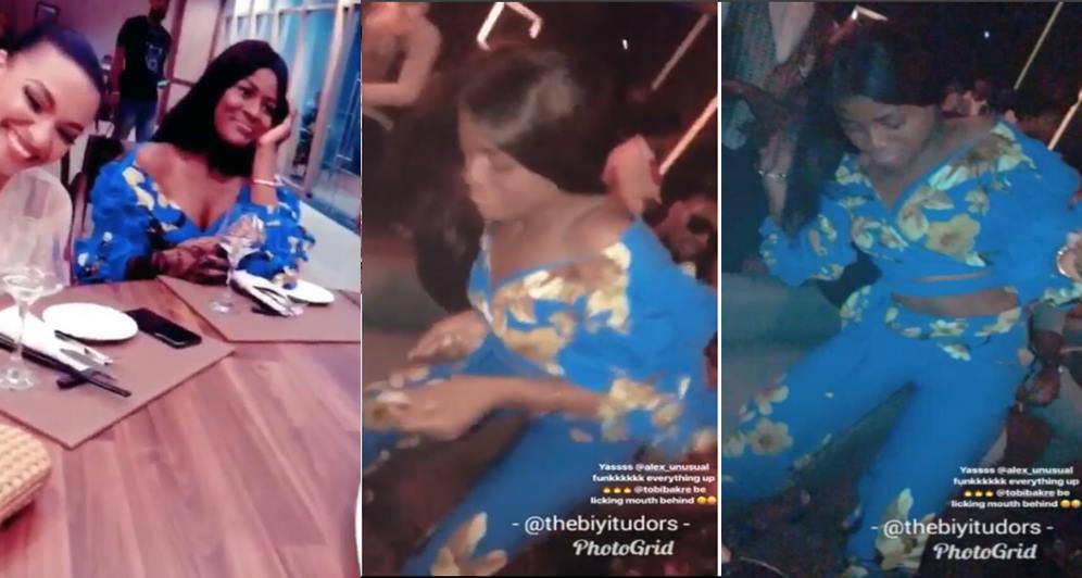 Alex goes wild as she shows off her dance moves at Swanky Jerry's birthday dinner Party (Video)