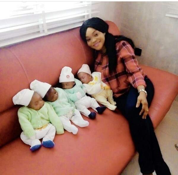 Check out these lovely photos of a Nigerian woman, her daughter, and adorable quadruplets