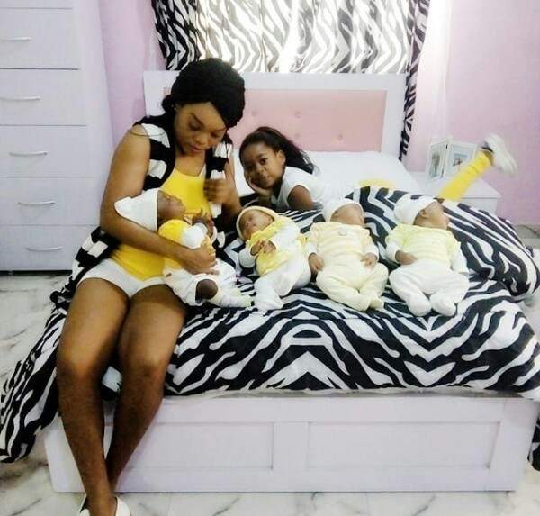 Check out these lovely photos of a Nigerian woman, her daughter, and adorable quadruplets