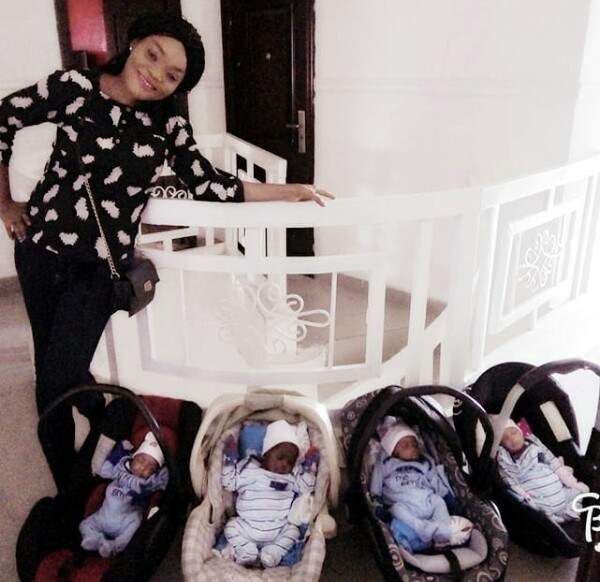 Check out these lovely photos of a Nigerian woman, her daughter, and adorable quadruplets