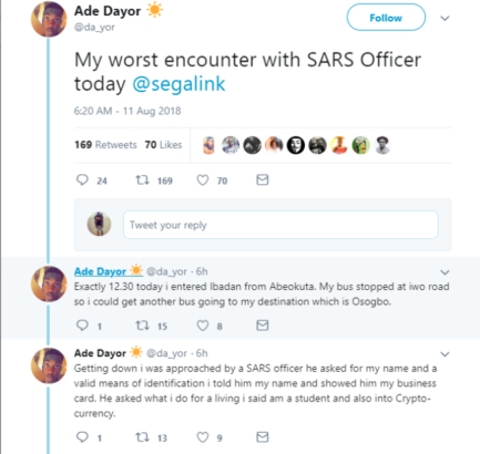 SARS officers allegedly tag student Yahoo boy, extort 17k from him