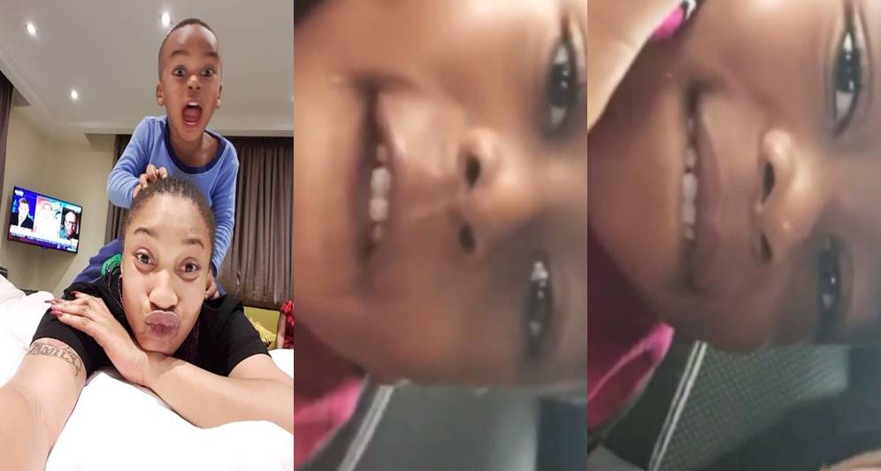 Video of Tonto Dikeh teaching her son, Andre, how to speak in tongues