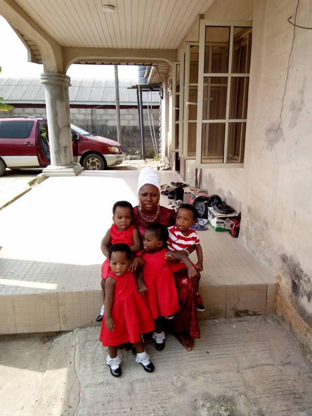 Woman celebrates her quadruplets who were born after 15 years of waiting (Photos)