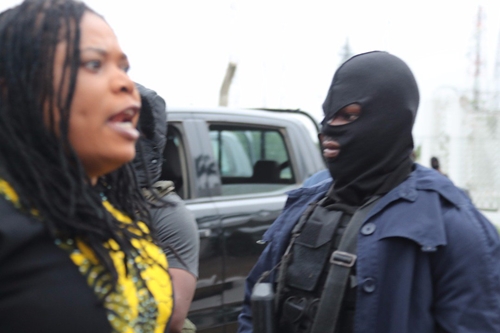 I Dare You To Fire Your Bullets - Angry Female Lawmaker Confronts Masked DSS Men At NASS (Video)