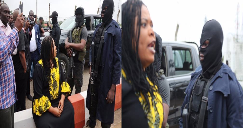 I Dare You To Fire Your Bullets - Angry Female Lawmaker Confronts Masked DSS Men At NASS (Video)