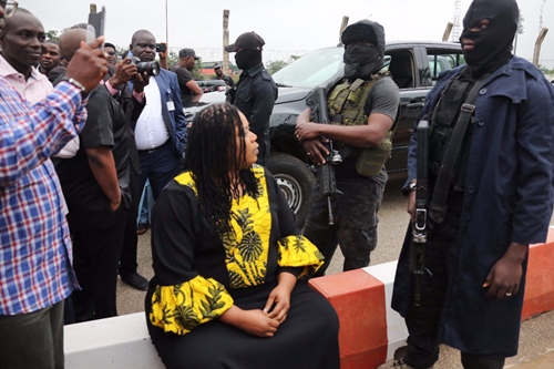 I Dare You To Fire Your Bullets - Angry Female Lawmaker Confronts Masked DSS Men At NASS (Video)