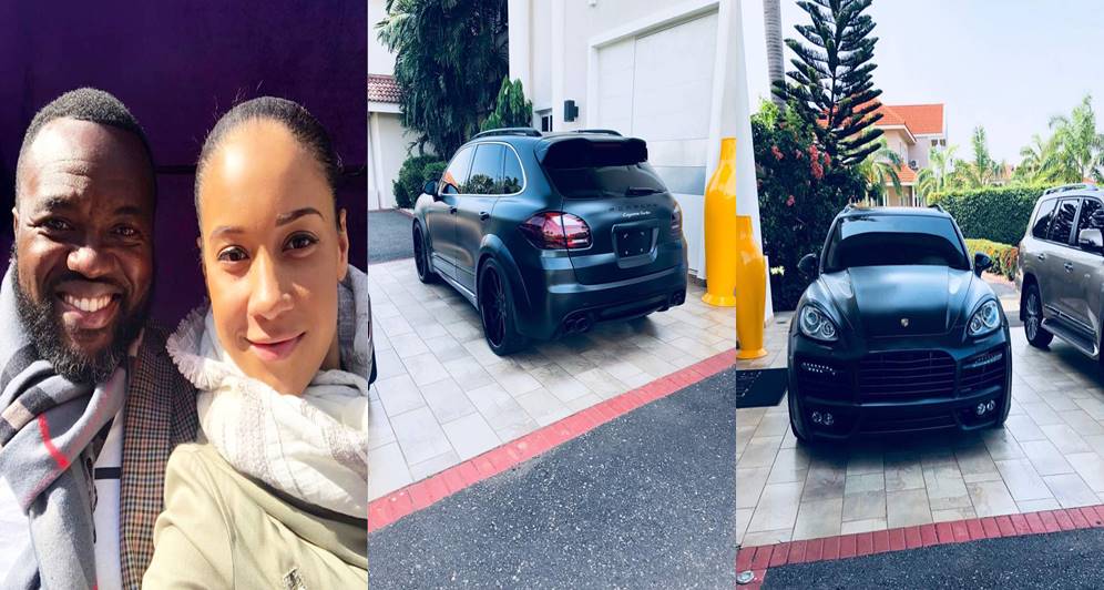 Ghanaian Actor, Fred Nuamah, Gifts His wife, N73million Porsche Cayenne Turbo (Photos+Video)