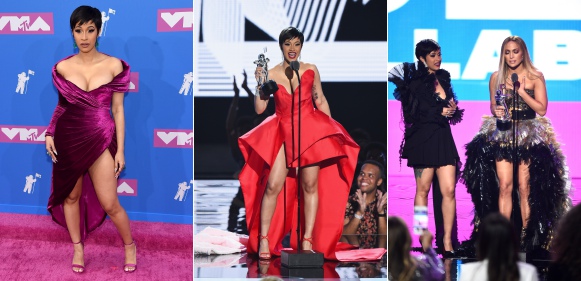 See the Three Different Outfits Cardi B Wore at the 2018 VMAs (Photos)