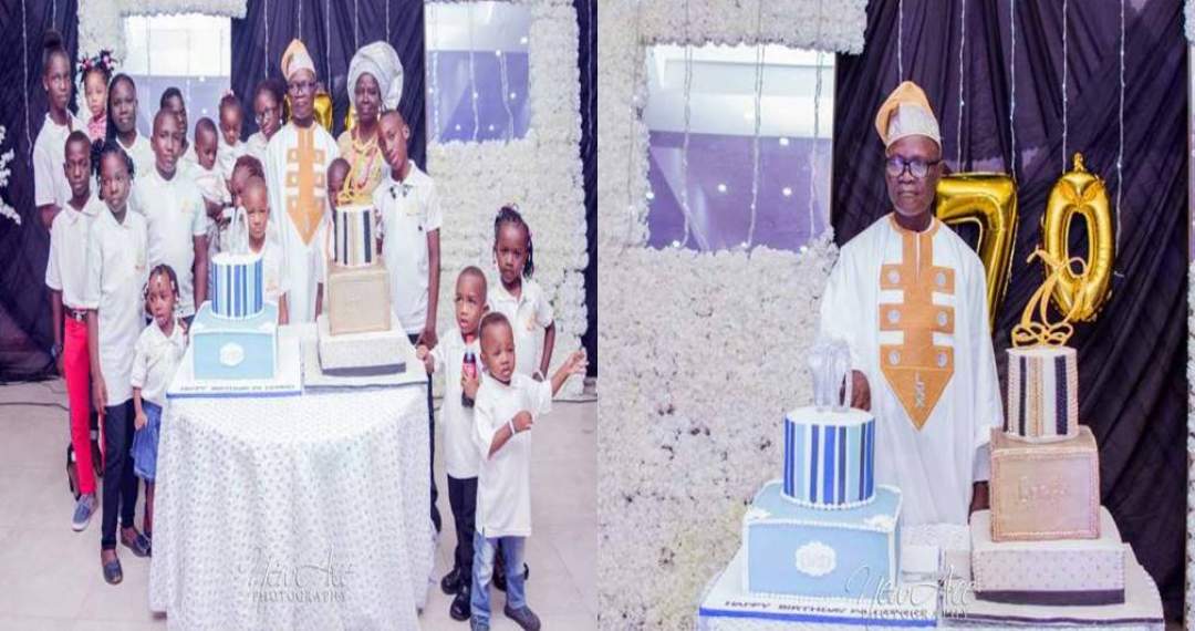 Comedian Ushbebe and his siblings celebrate Father's 70th birthday in style (photos)