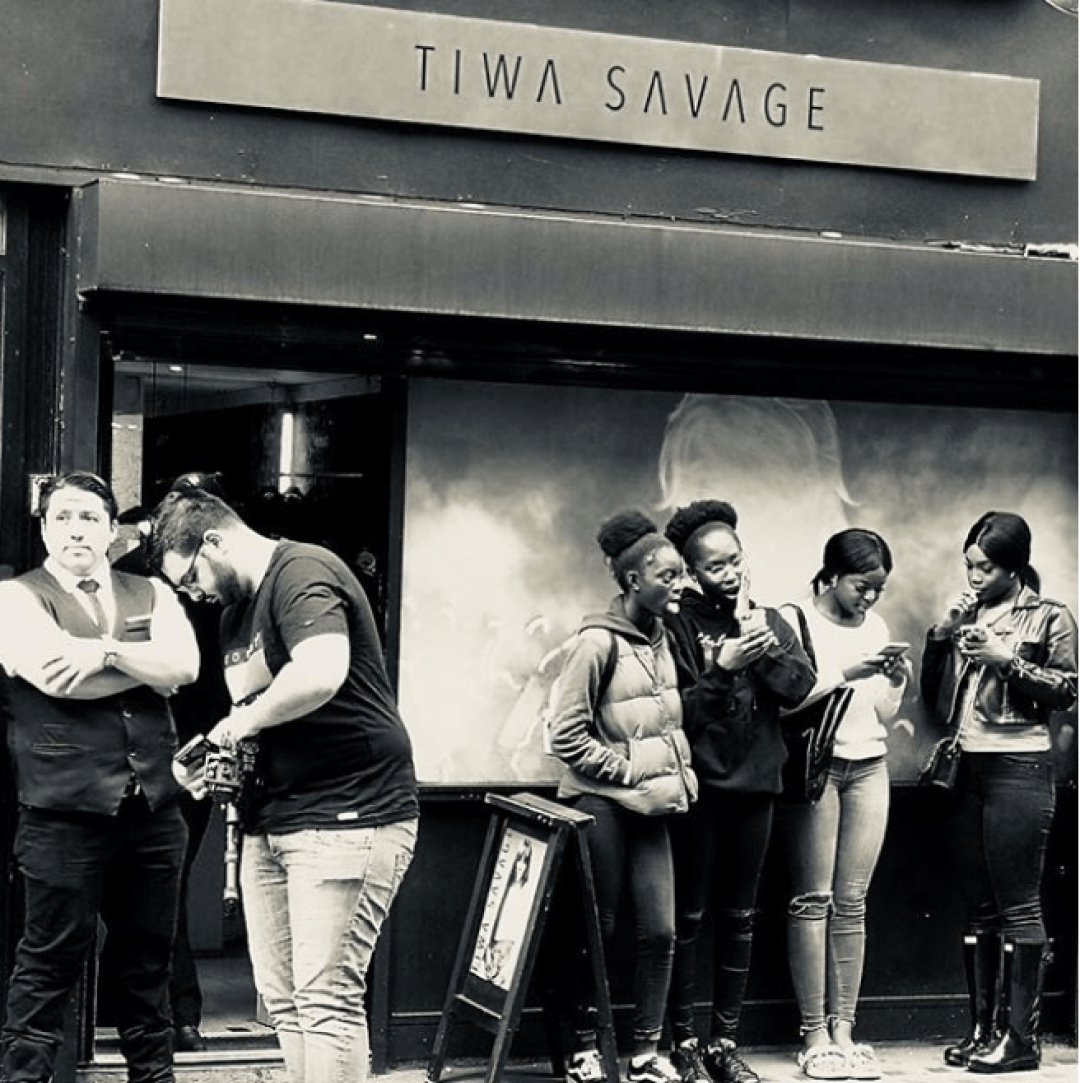 Tiwa Savage takes cue from Wizkid; opens pop up shop in London (Photos+Videos)
