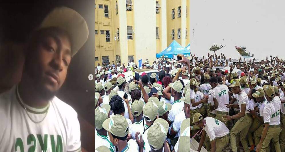 Davido Mobbed By Corpers At Lagos NYSC Camp During His Arrival (Photos+Video)