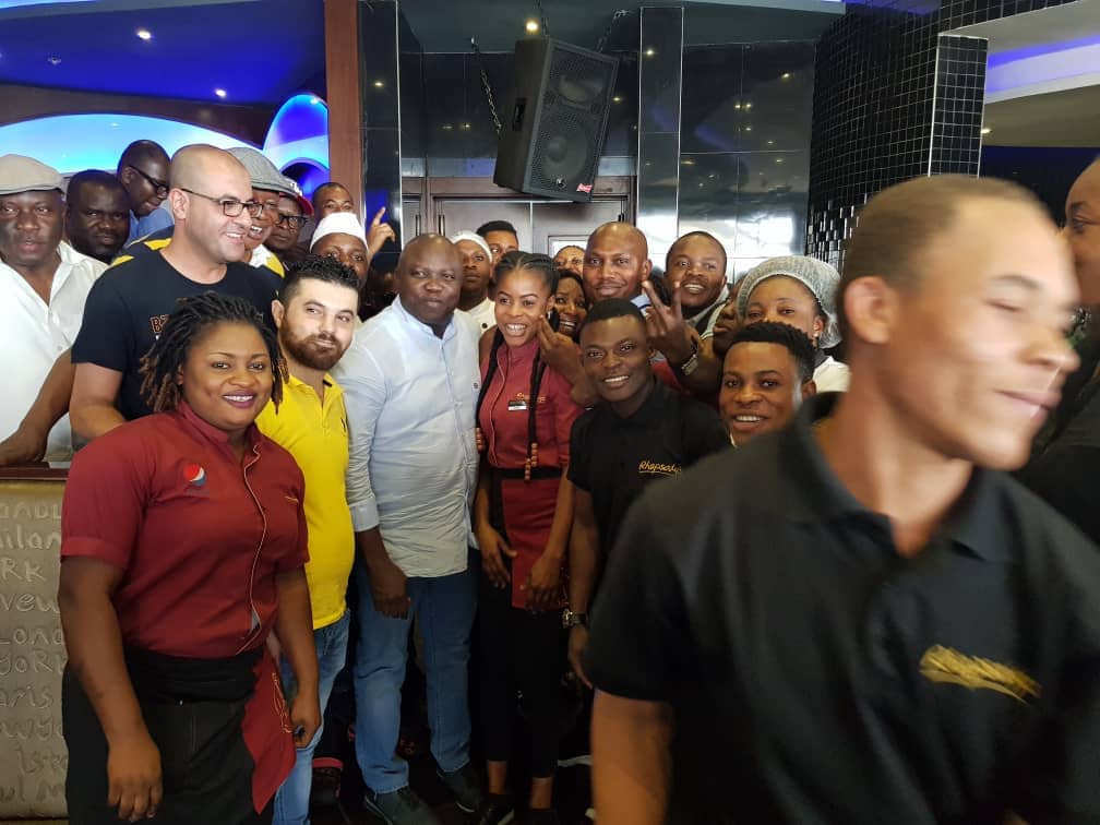 Governor Ambode spotted @ Rhapsody Lounge, Ikeja.
