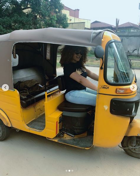 Actress Nadia Buari Spotted Inside Keke Napep (Photos)