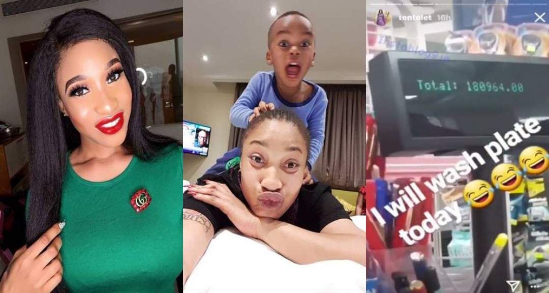 Tonto Dikeh laments bitterly after spending N180k on her son (Video)
