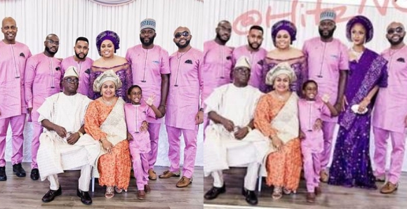 See What Happened After Banky W Wished For Adesua To Be Photoshopped Into The Wellington Family Photo