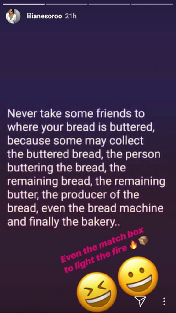 'Never take some friends to where your bread is buttered' - Lilian Esoro says