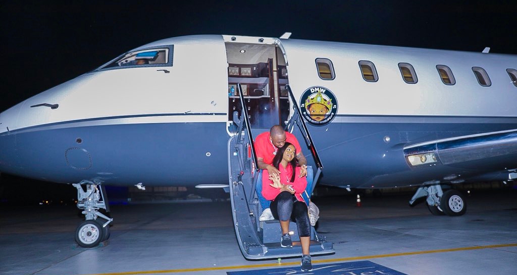 Davido shares photo with Chioma from his first trip on his private jet