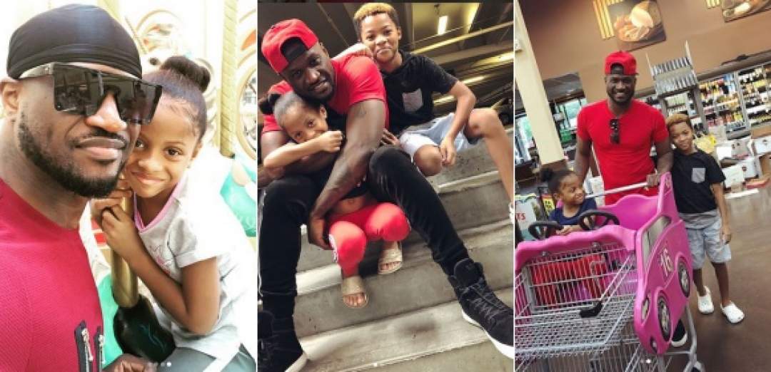 Peter Okoye Shares Lovely Photos With His Adorable Kids