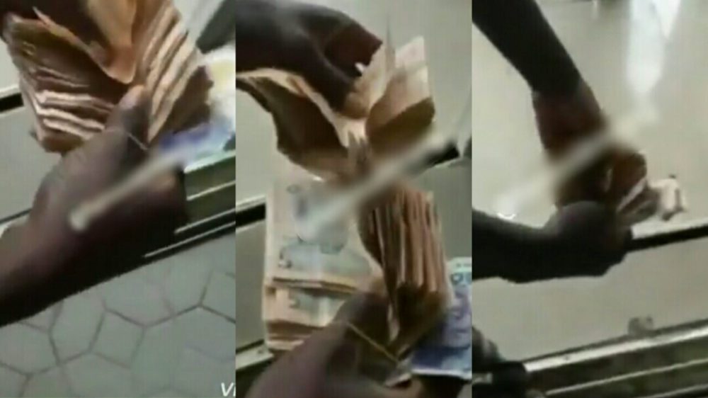 Lady raises alarm after the N90,000 a customer paid to her changed into something else (Video)