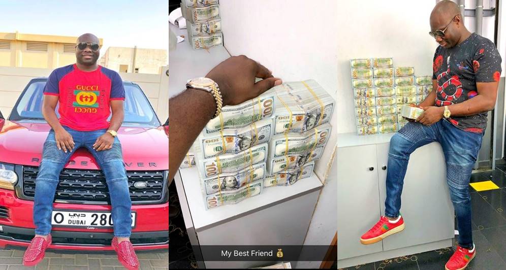 Mompha shows off wads of dollars on Instagram, calls them his 'best friend'