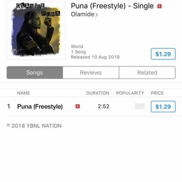 Olamide shades NBC as he releases new song, titled 'PUNA'