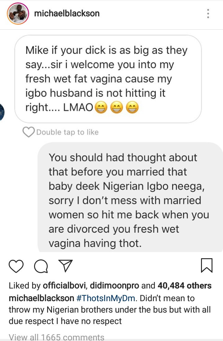 See the erotic message married Nigerian woman sent to comedian Michael Blackson