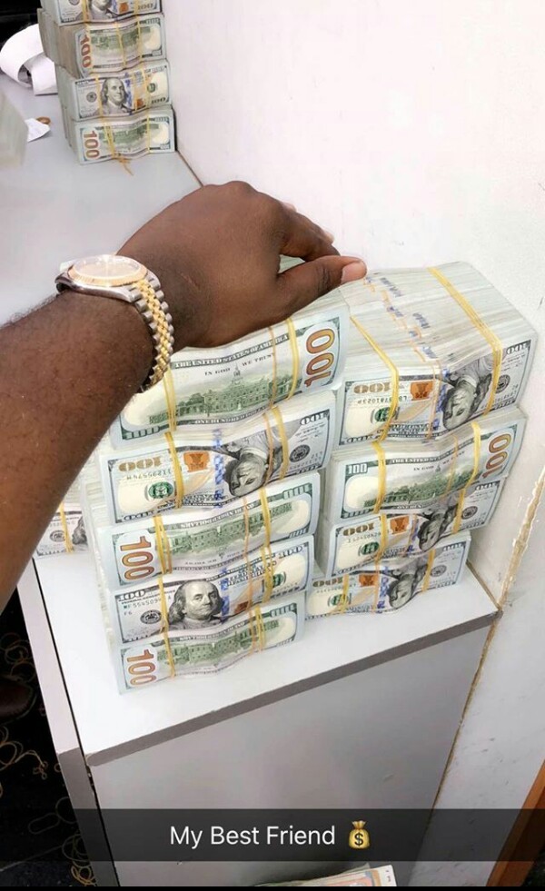 Mompha shows off wads of dollars on Instagram, calls them his 'best friend'