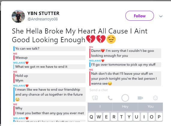 Lady breaks up with her boyfriend because he's ugly, unknown to her, he was planning to surprise her with an Iphone 7+ (See Sceenshots)
