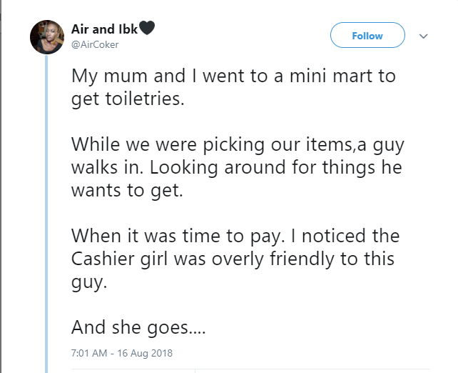 How a man turned down a female cashier after he told her he had a girlfriend