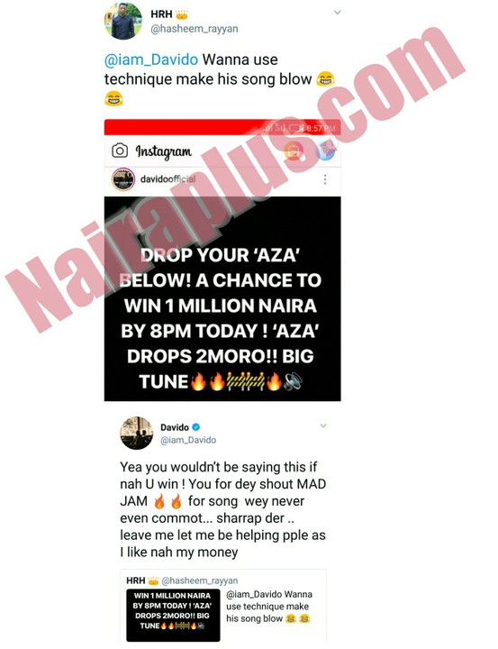 Davido Blasts Fan Who Accused Him Of Using Technique To Make His Song 'Blow'