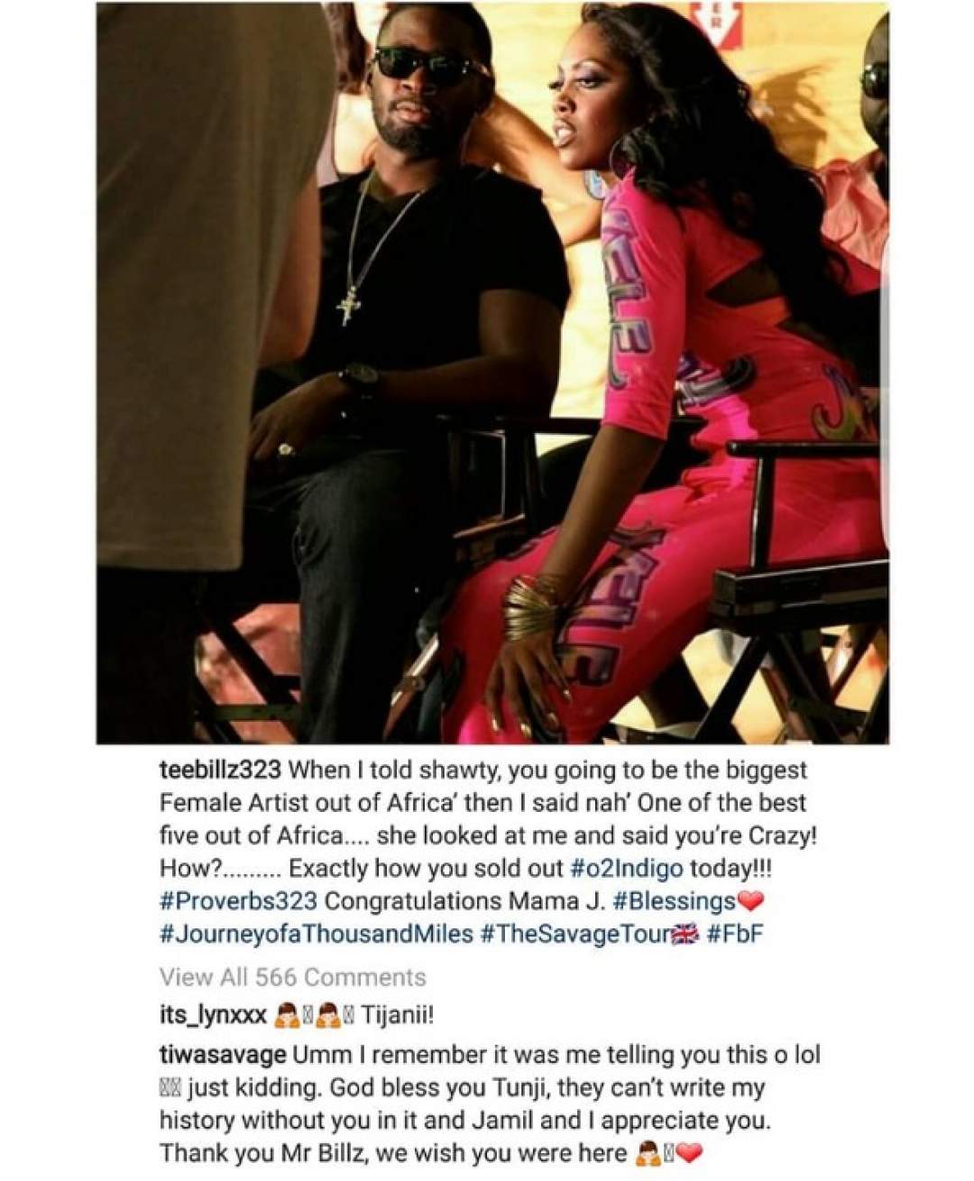 'They Can't Write My History Without You In It' - Tiwa Savage Appreciates Teebillz